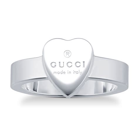 gucci trademark heart silver ring|gucci heart ring gold.